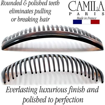 Camila Paris Large Tortoiseshell Hair Combs - Strong Hold