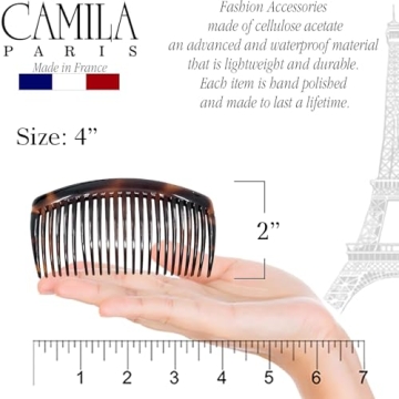 Camila Paris Large Tortoiseshell Hair Combs - Strong Hold