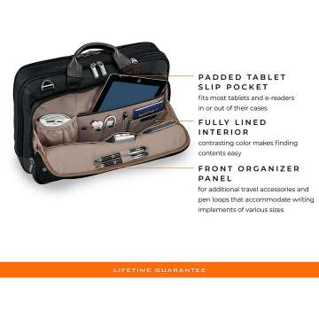 Briggs & Riley Work Briefcase in Black Medium Size