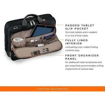 Briggs & Riley Work Briefcase in Black Medium Size