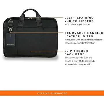 Briggs & Riley Work Briefcase in Black Medium Size