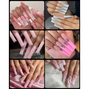 XXL Square Soft Gel Nail Tips, BORNBYME 120 PCS Half Matte False Nails Tips Nail Extenison Tips Gel X Nail Tips Acrylic False Nail Tips