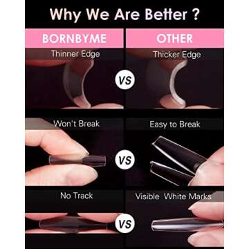 XXL Square Soft Gel Nail Tips, BORNBYME 120 PCS Half Matte False Nails Tips Nail Extenison Tips Gel X Nail Tips Acrylic False Nail Tips