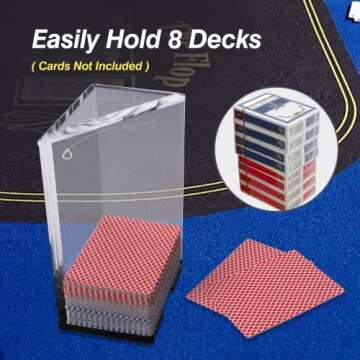 GSE 8 Decks Clear Acrylic Discard Tray for Card Games