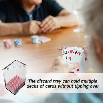 GSE 8 Decks Clear Acrylic Discard Tray for Card Games