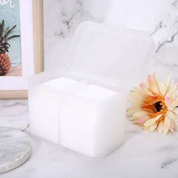 2 Grids Nail Storage Box Nail Polish Remover Pad Storage Container Cosmetic Storage Box Organizer Ho...