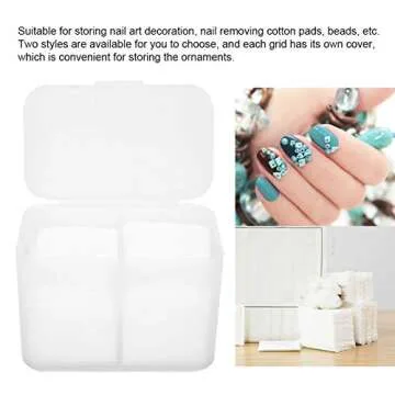 2 Grids Nail Storage Box Nail Polish Remover Pad Storage Container Cosmetic Storage Box Organizer Holder Cotton Film Box for Nail Tools, Cosmetics And Crafts Storage Boxes(Transparent)