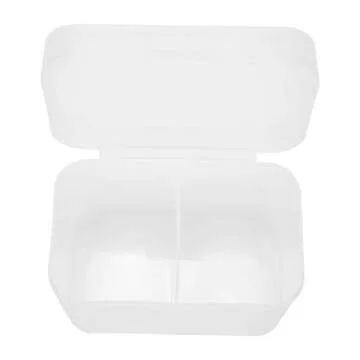 2 Grids Nail Storage Box Nail Polish Remover Pad Storage Container Cosmetic Storage Box Organizer Holder Cotton Film Box for Nail Tools, Cosmetics And Crafts Storage Boxes(Transparent)