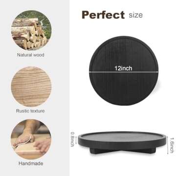 Round Decorative Tray - Farmhouse Kitchen & Bathroom Organizer
