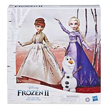Frozen Disney Elsa, Anna, & Olaf Deluxe Fashion Doll Collection Pack Set with Premium Dresses, Shoes...