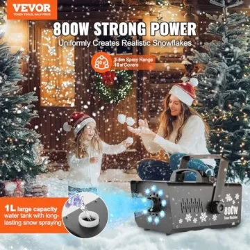 VEVOR Snow Machine with RGB Lights & High Output