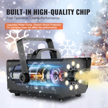 VEVOR Snow Machine with RGB Lights & High Output