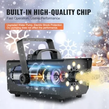 VEVOR Snow Machine with RGB Lights & High Output