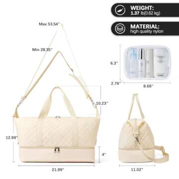 BOSTANTEN Stylish Women’s Weekender Bag with Shoe Compartment