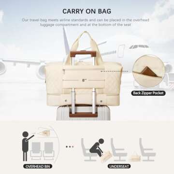 BOSTANTEN Stylish Women’s Weekender Bag with Shoe Compartment