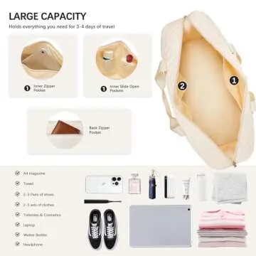 BOSTANTEN Stylish Women’s Weekender Bag with Shoe Compartment