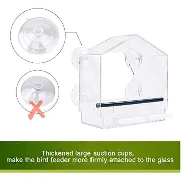 Window Bird Feeder with Strong Suction Cups & Removable Tray