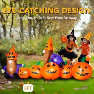 Halloween Inflatable Pumpkin Gnomes with Lights