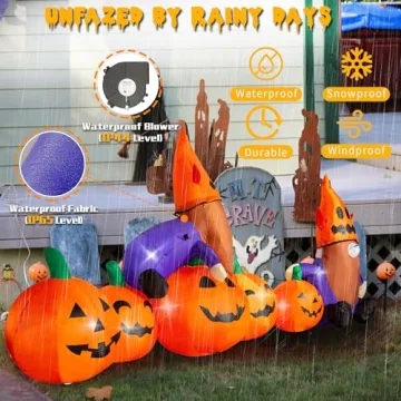 Halloween Inflatable Pumpkin Gnomes with Lights