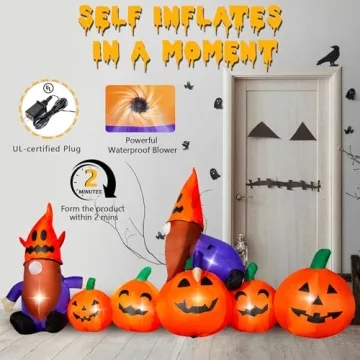 Halloween Inflatable Pumpkin Gnomes with Lights