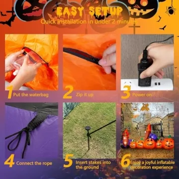 Halloween Inflatable Pumpkin Gnomes with Lights