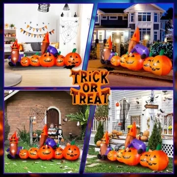 Halloween Inflatable Pumpkin Gnomes with Lights