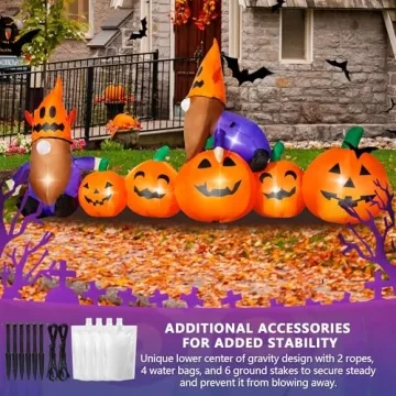 Halloween Inflatable Pumpkin Gnomes with Lights