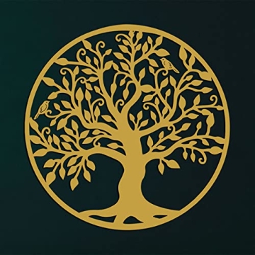Unique Gold Tree of Life Metal Wall Art for Home