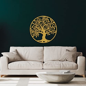Unique Gold Tree of Life Metal Wall Art for Home