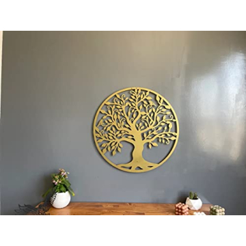 Unique Gold Tree of Life Metal Wall Art for Home