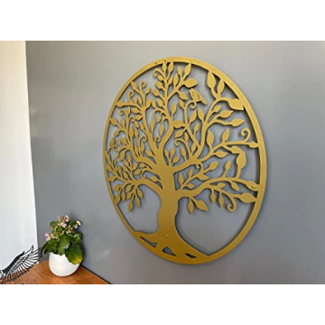 Unique Gold Tree of Life Metal Wall Art for Home