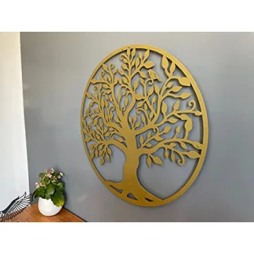 Unique Gold Tree of Life Metal Wall Art for Home