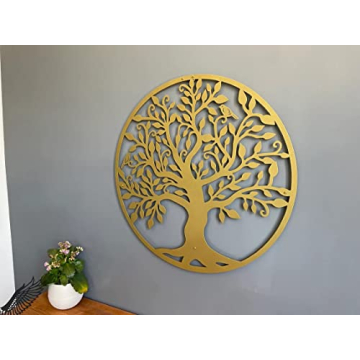Unique Gold Tree of Life Metal Wall Art for Home