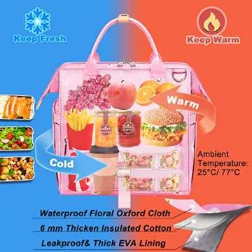 Stylish Weitars Floral Insulated Lunch Bag for Women