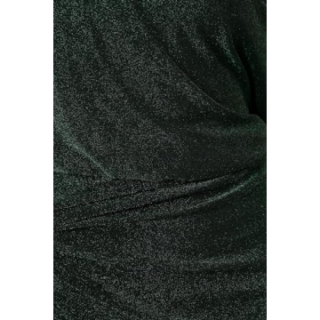 Emerald Off Shoulder Midi Dress for Elegant Occasions