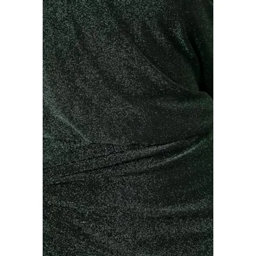 Emerald Off Shoulder Midi Dress for Elegant Occasions