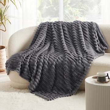 Bedsure Grey Fleece Blanket for Couch - Super Soft Cozy Blankets for Women, Cute Small Throws for Girls, 50x70 Inches