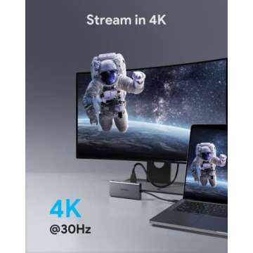 USB C Hub 9 in 1, MAVINEX 4K HDMI USB C Docking Station, 100W Power Delivery, 5Gbps USB-C Data Port, 3 USB 3.0 Ports, MicroSD/TF, 1Gbps Ethernet Adapter for MacBook, Dell XPS, More Type C Devices