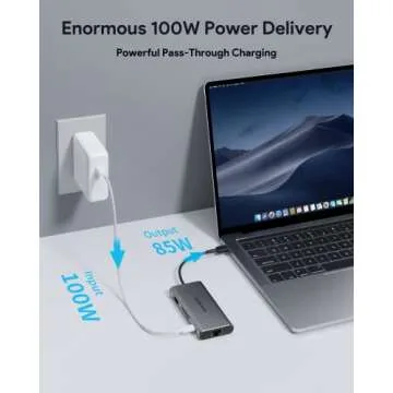 USB C Hub 9 in 1, MAVINEX 4K HDMI USB C Docking Station, 100W Power Delivery, 5Gbps USB-C Data Port, 3 USB 3.0 Ports, MicroSD/TF, 1Gbps Ethernet Adapter for MacBook, Dell XPS, More Type C Devices