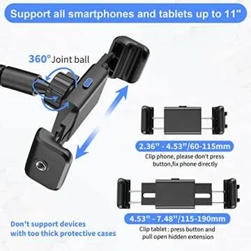 Flexible UHIKY Phone & Tablet Bed Holder with Remote