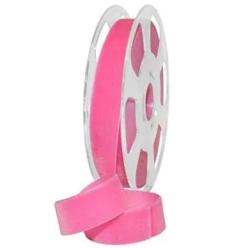 Morex Ribbon Nylvalour Velvet Ribbon, 100% Nylon, 7/8 inch x 11 Yards, Shocking Pink, Item 01225/10-...