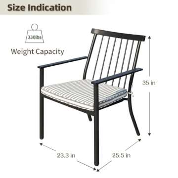 NADADI Outdoor Patio Chairs - Stackable Wrought Iron Comfort