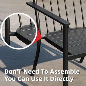 NADADI Outdoor Patio Chairs - Stackable Wrought Iron Comfort