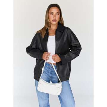 Trendy Queen Womens Leather Jackets Oversized Faux Motorcycle Plus Size Moto Biker Coat Fall Outfits...