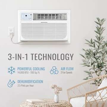 Keystone 14,000 BTU Wall AC - Cool Large Rooms Efficiently