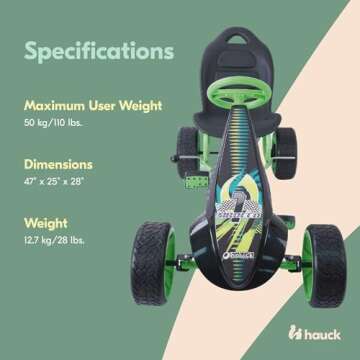 Hauck Sirocco Go-Kart for Kids - Fun & Active Racing Cart