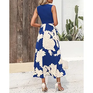 BTFBM Women Casual Summer Dress with Floral Ruffles