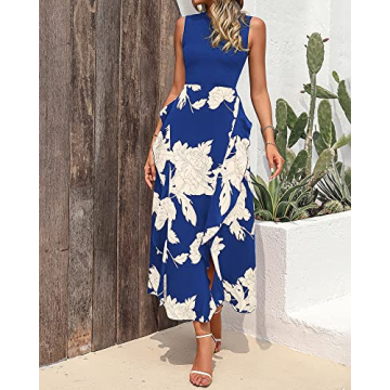 BTFBM Women Casual Summer Dress with Floral Ruffles
