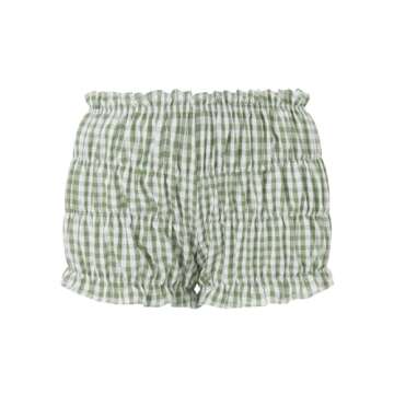 Women Y2k Plaid Bloomers with Ruffle Frill - Casual Lounge Shorts