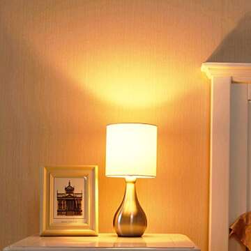 POPILION Modern 14.4 Inches Metal Bedside Table Lamp